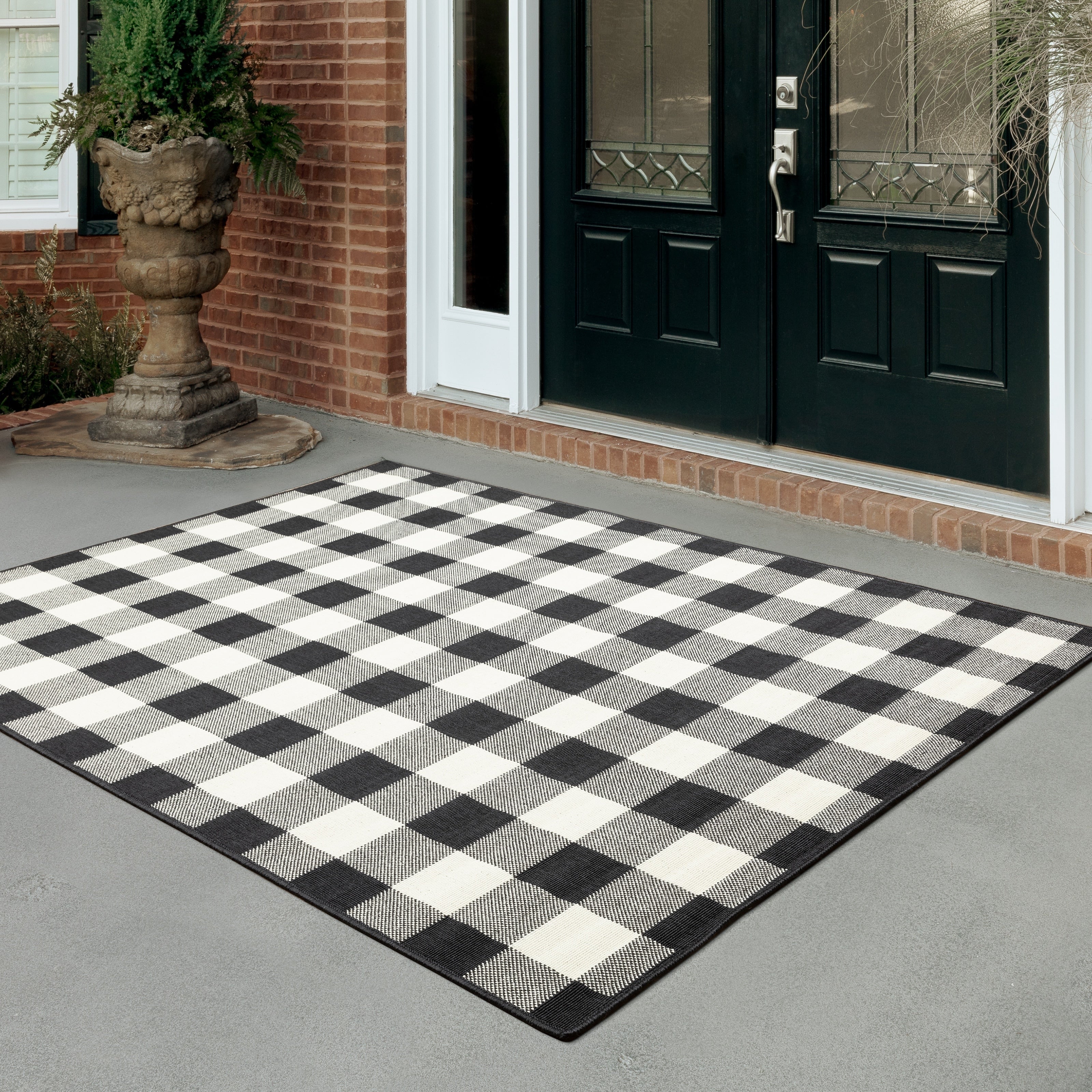 Tapis d'intérieur/extérieur à carreaux vichy de Malte de Vista Home