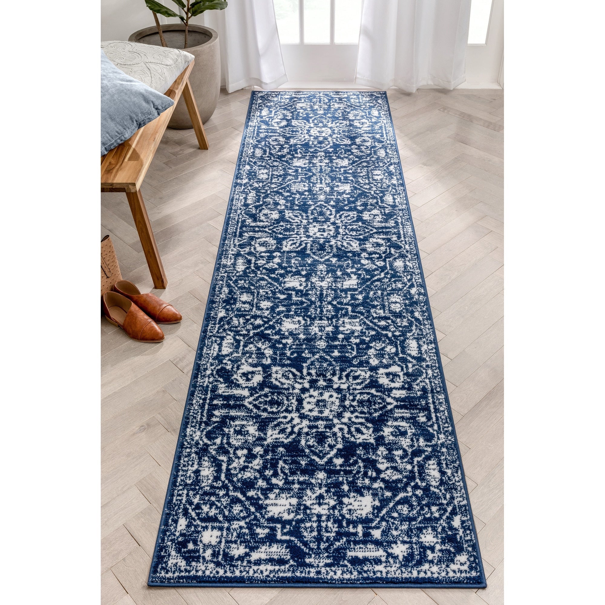 Tapis oriental bohème vintage à motif floral bien tissé Dazzle Disa