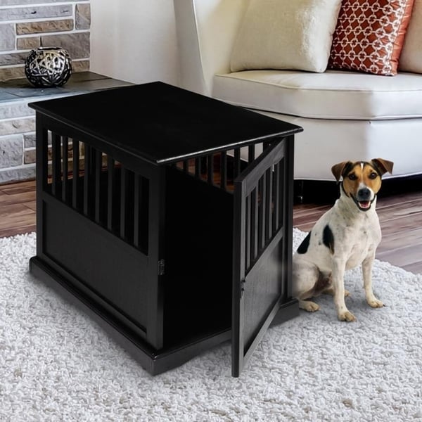 Table d'appoint en bois pour cage pour animaux de compagnie avec porte verrouillable