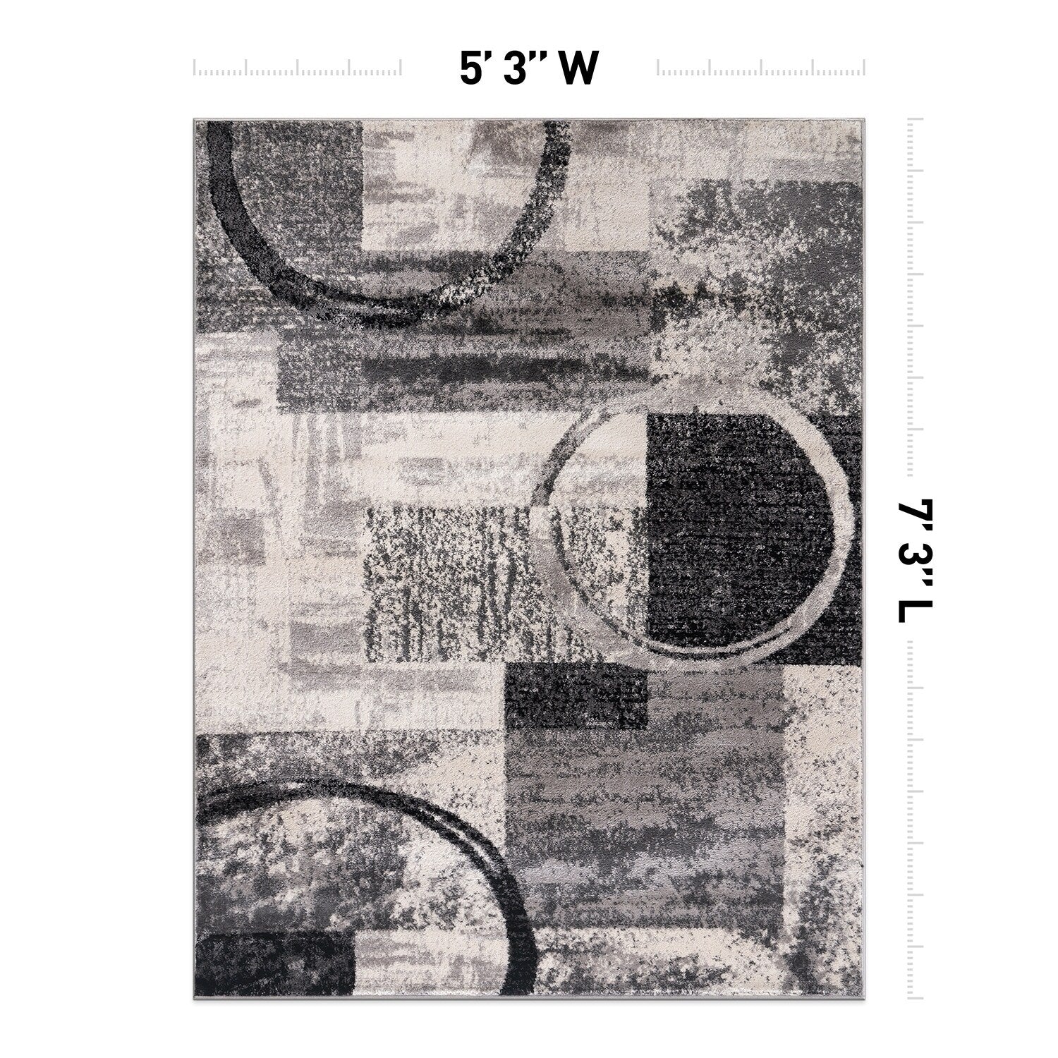 Tapis circulaire abstrait en polypropylène fabriqué à la machine, World Rug Gallery