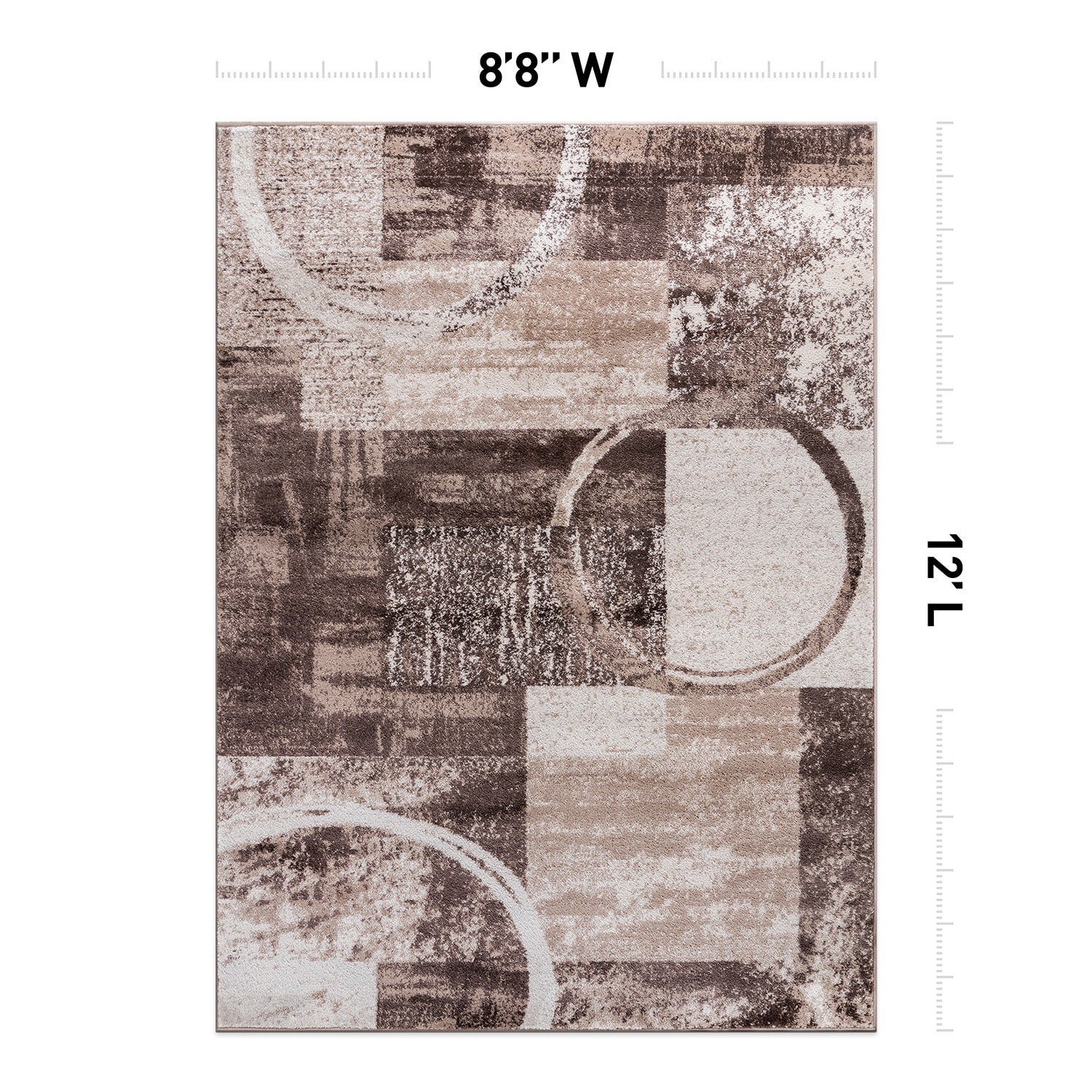 Tapis circulaire abstrait en polypropylène fabriqué à la machine, World Rug Gallery