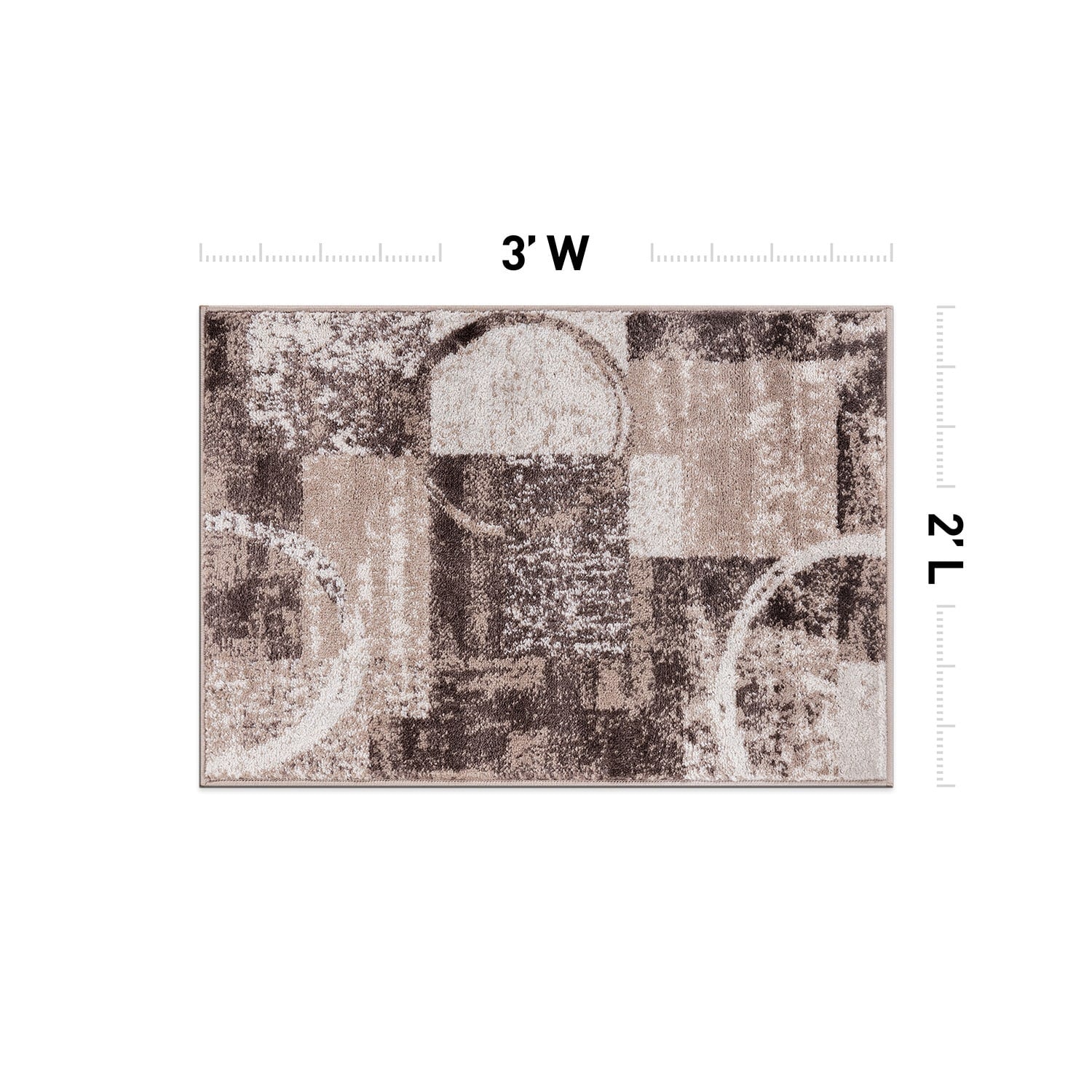 Tapis circulaire abstrait en polypropylène fabriqué à la machine, World Rug Gallery