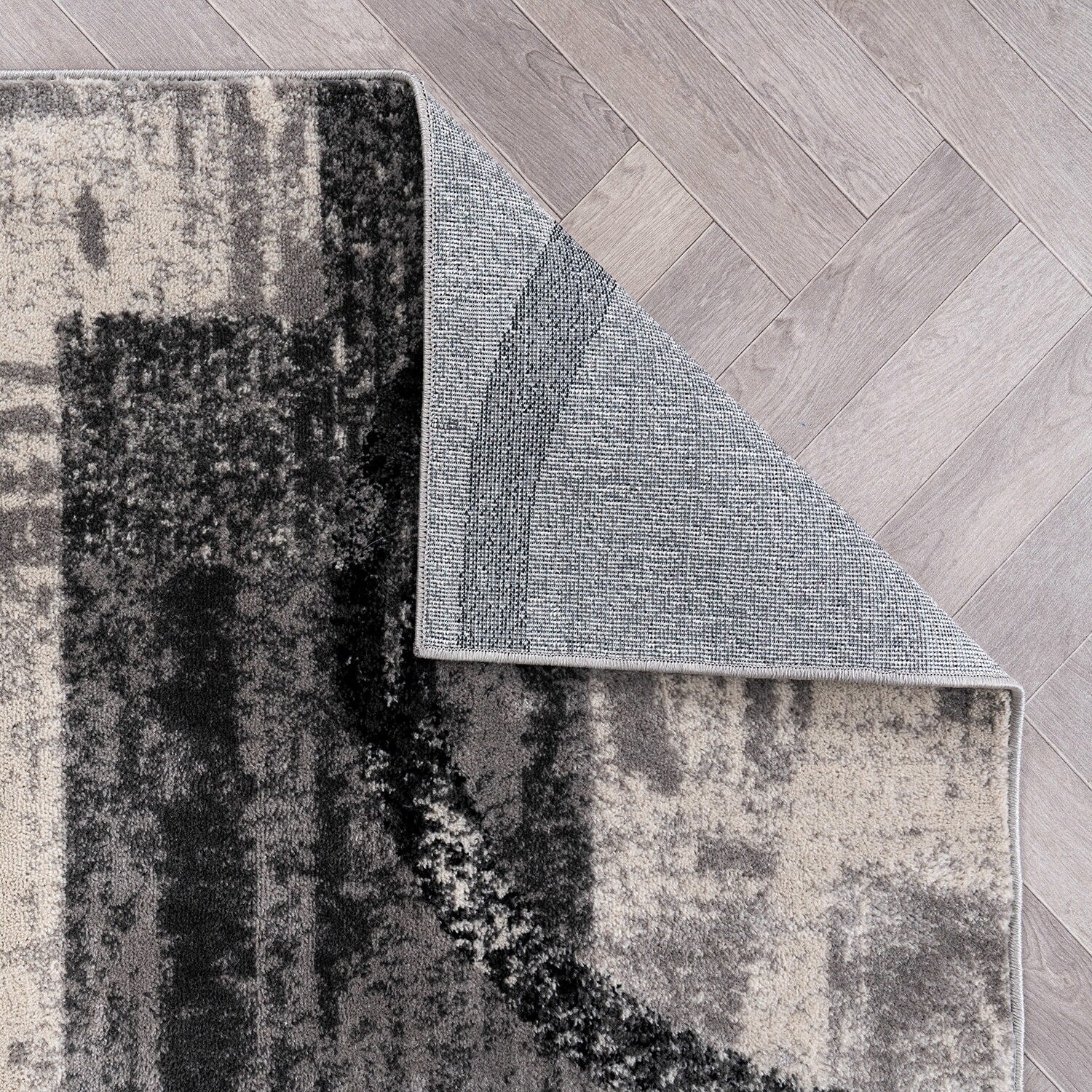 Tapis circulaire abstrait en polypropylène fabriqué à la machine, World Rug Gallery