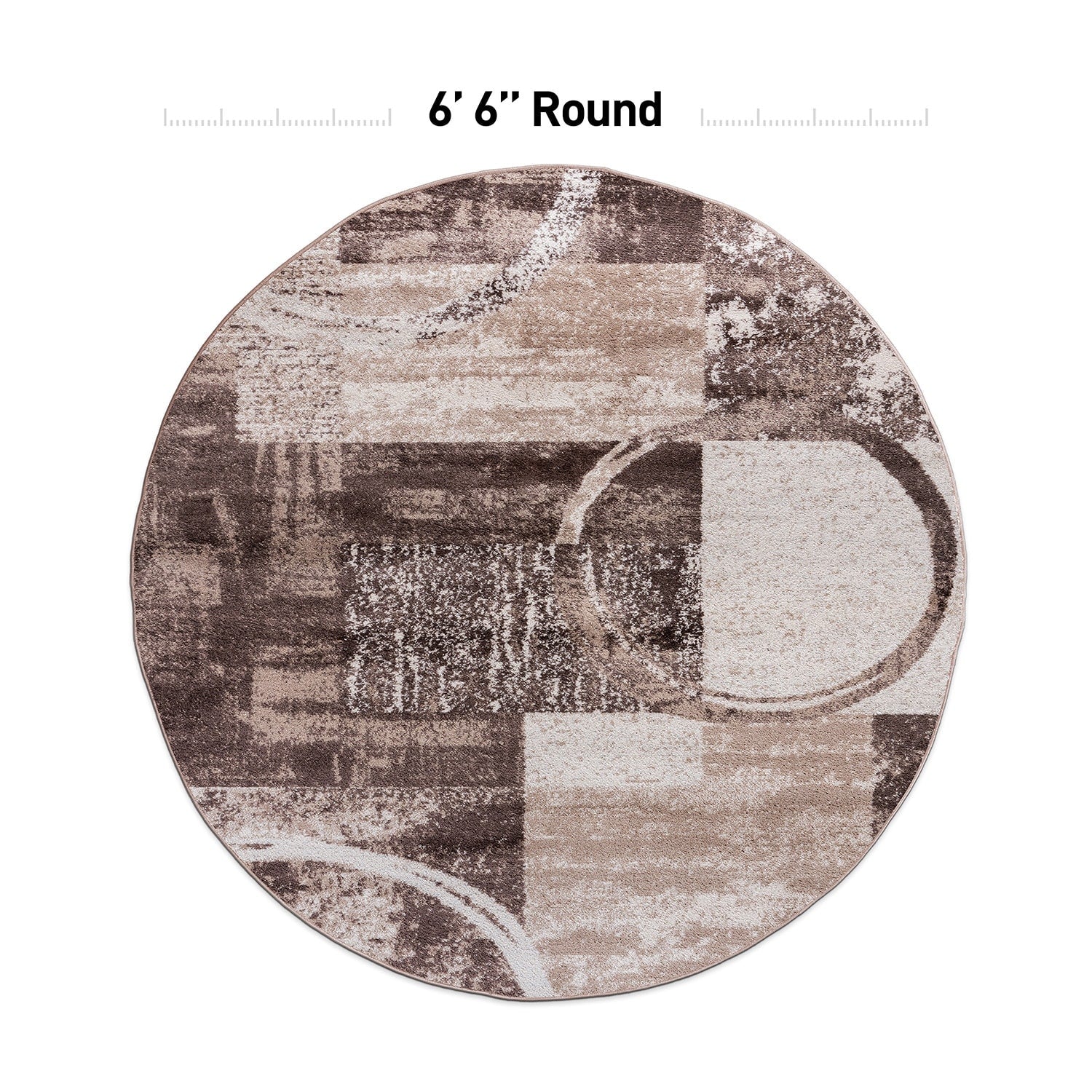 Tapis circulaire abstrait en polypropylène fabriqué à la machine, World Rug Gallery