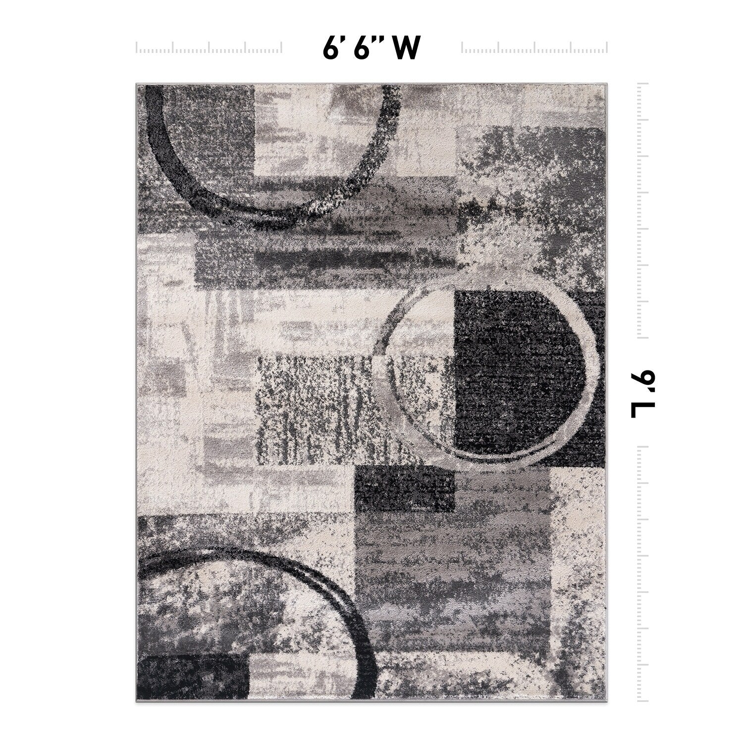 Tapis circulaire abstrait en polypropylène fabriqué à la machine, World Rug Gallery