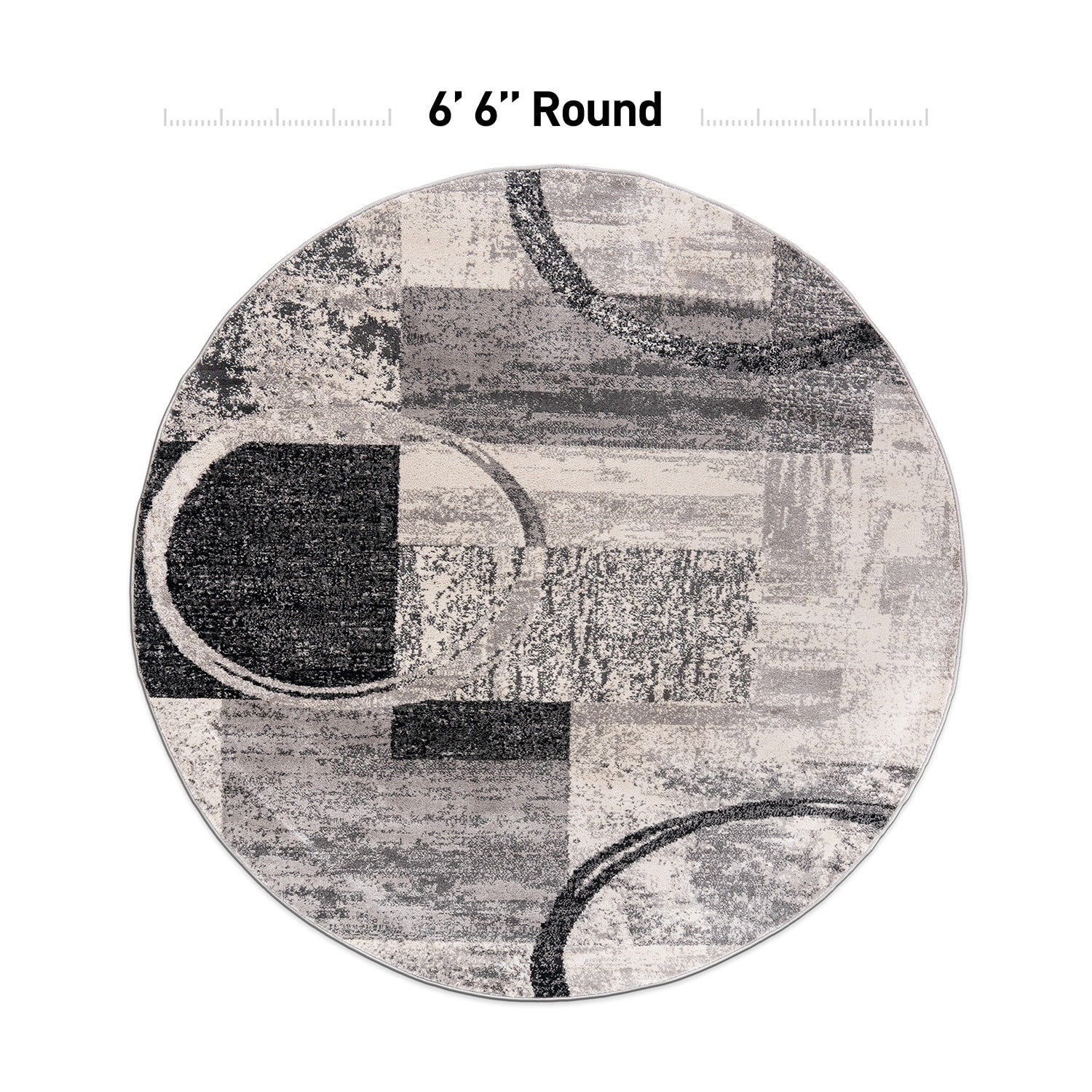 Tapis circulaire abstrait en polypropylène fabriqué à la machine, World Rug Gallery