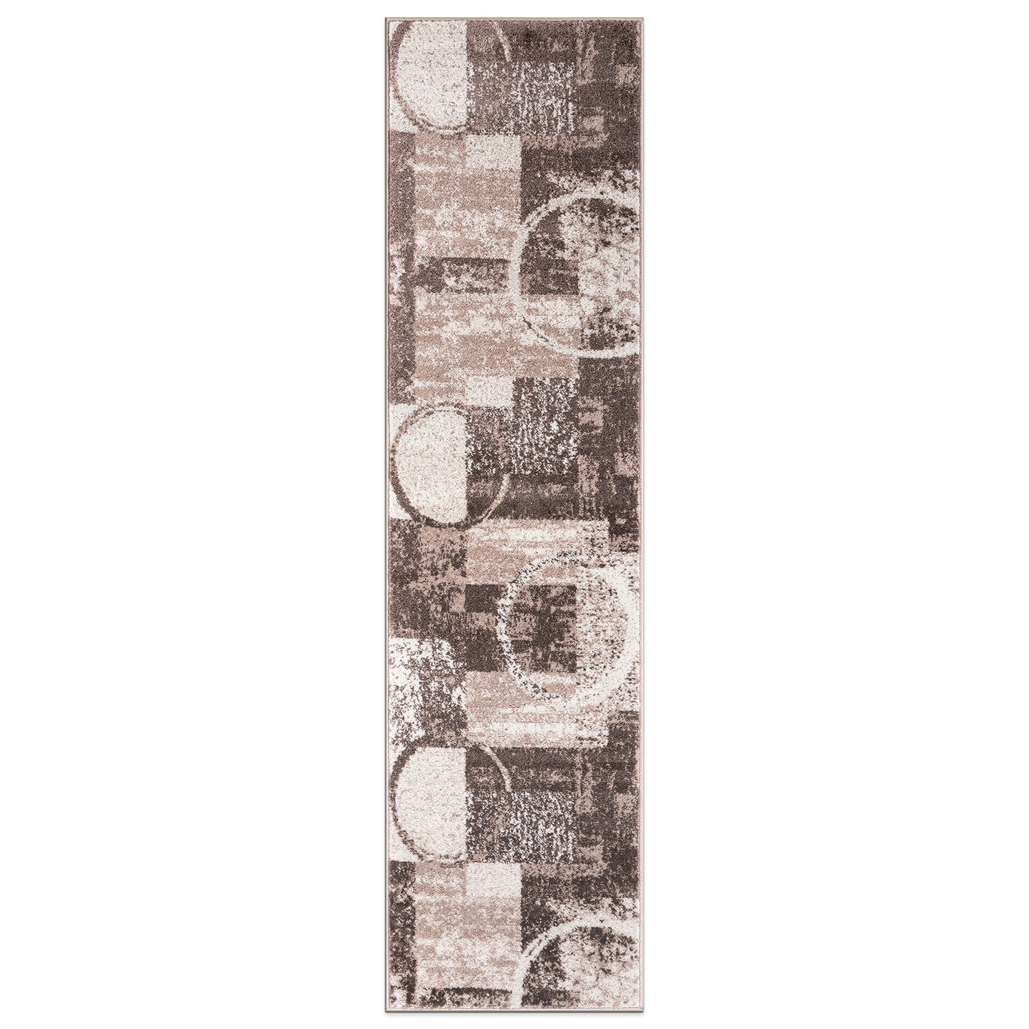 Tapis circulaire abstrait en polypropylène fabriqué à la machine, World Rug Gallery