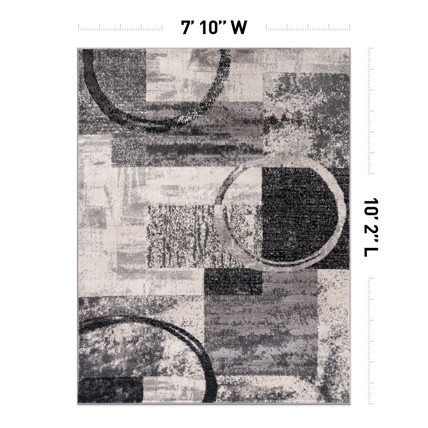 Tapis circulaire abstrait en polypropylène fabriqué à la machine, World Rug Gallery