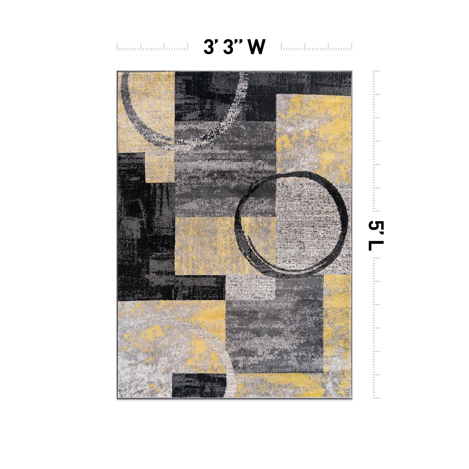 Tapis circulaire abstrait en polypropylène fabriqué à la machine, World Rug Gallery