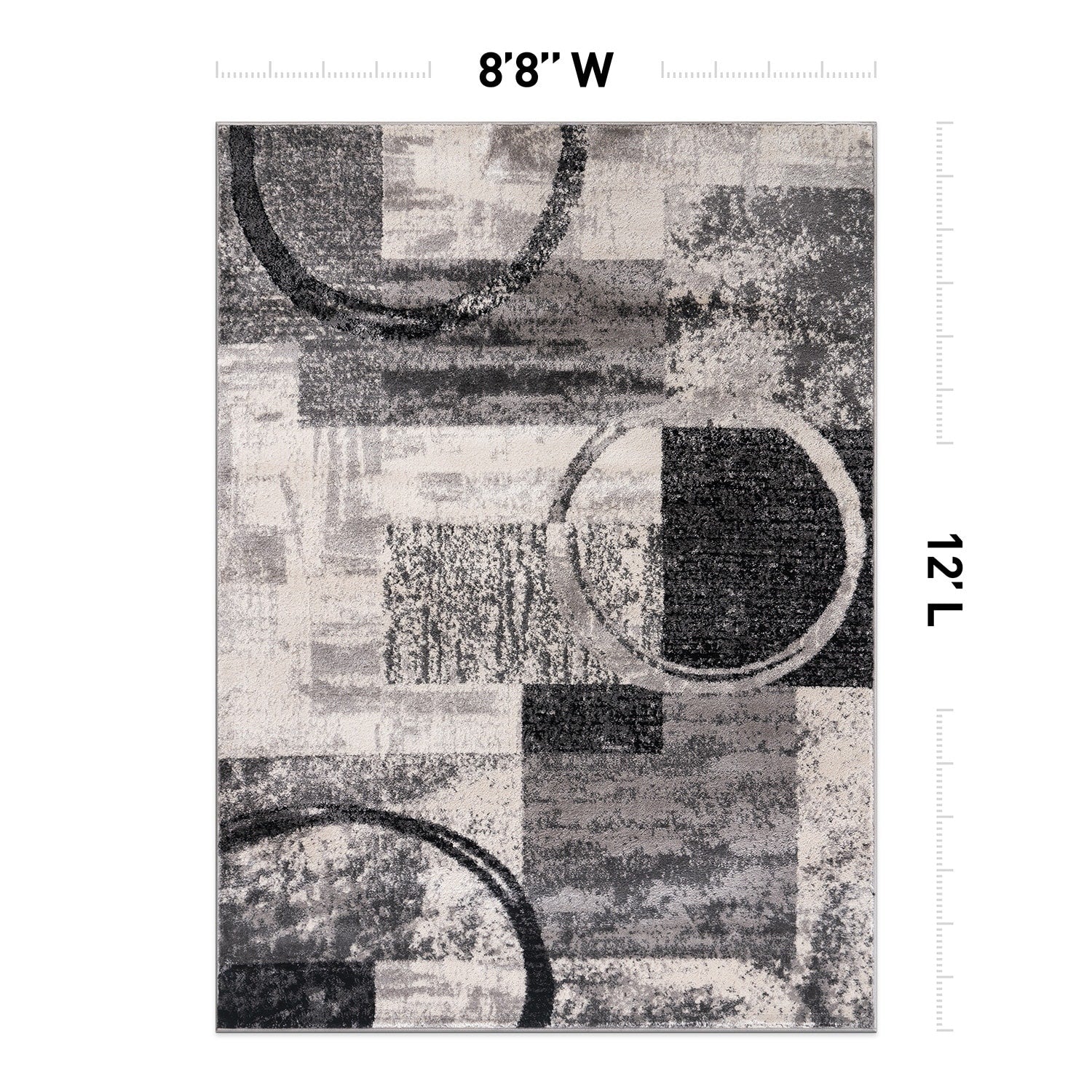 Tapis circulaire abstrait en polypropylène fabriqué à la machine, World Rug Gallery