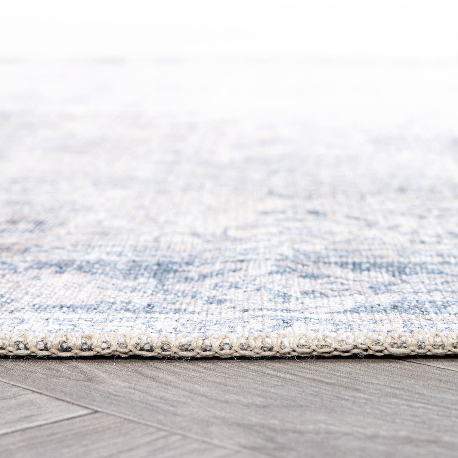 Tapis de transition World Rug Gallery, style vintage, antidérapant, lavable en machine, avec bordures