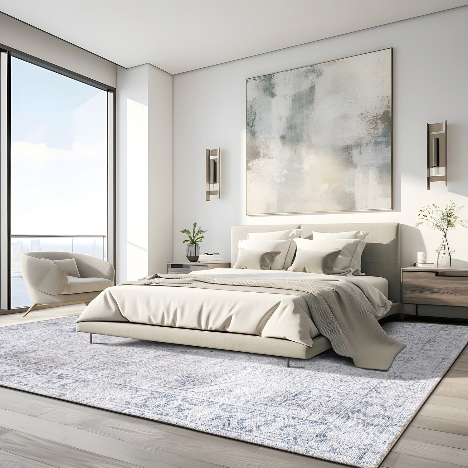 Tapis antidérapant lavable en machine à motif médaillon bohème vintage World Rug Gallery