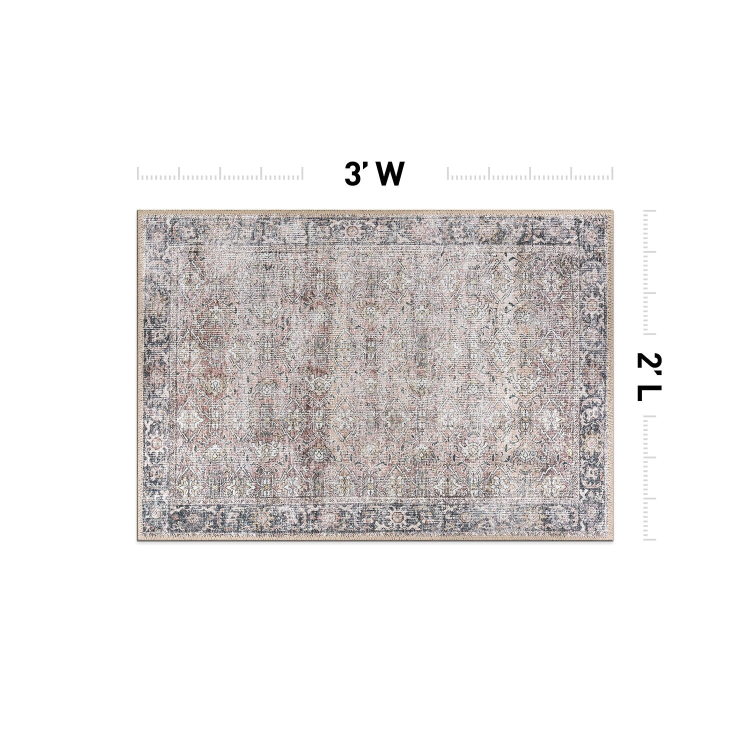 Tapis antidérapant lavable en machine, style vintage, World Rug Gallery