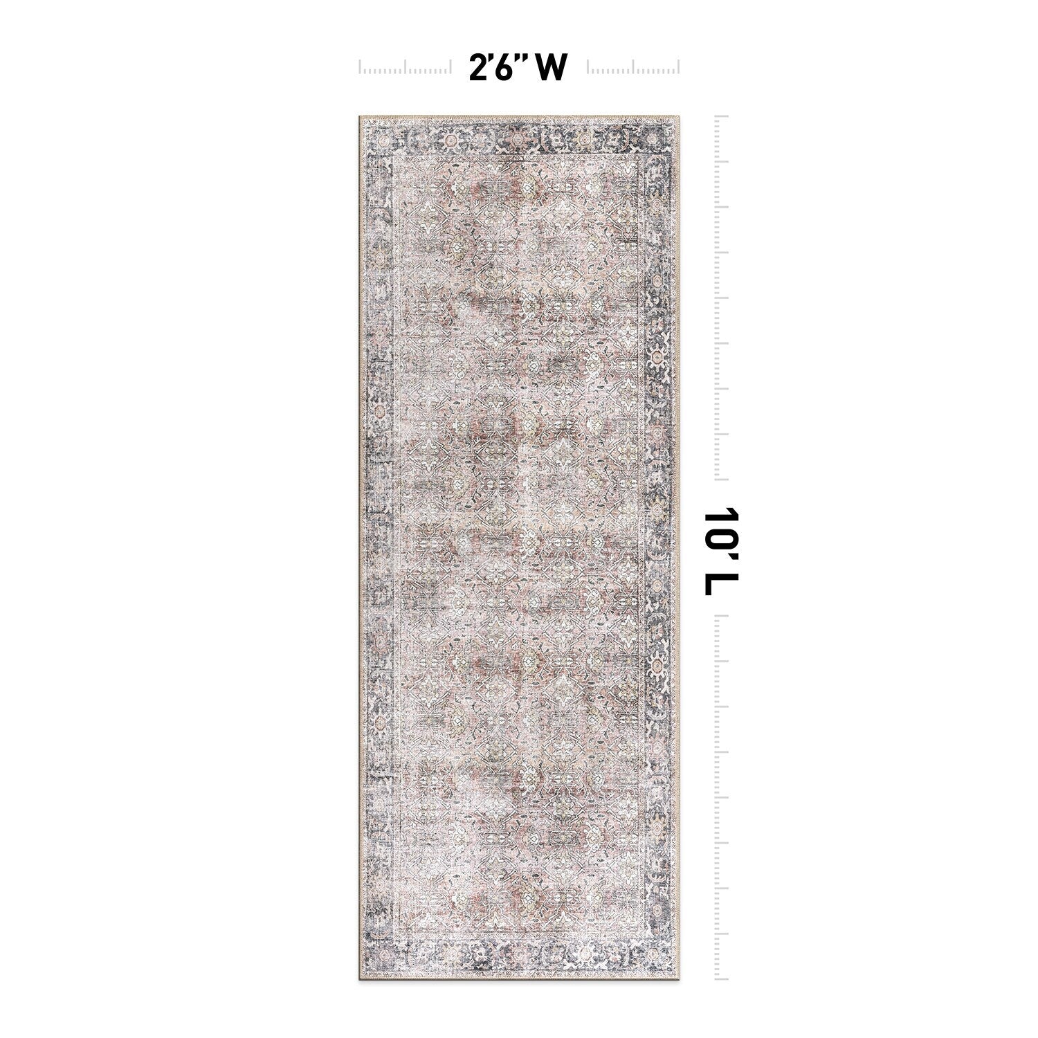 Tapis antidérapant lavable en machine, style vintage, World Rug Gallery
